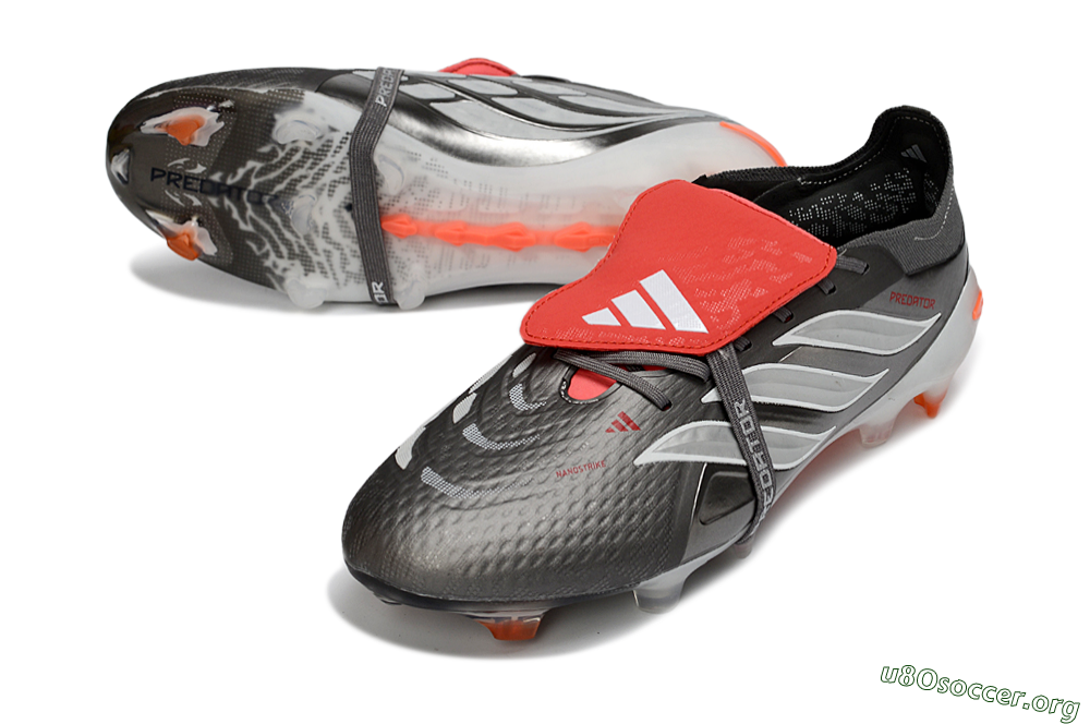 Adidas Predator 26 Elite Fold-Over Tongue FG Football Boots - Gray/Electric Orange/Metallic Silver 3
