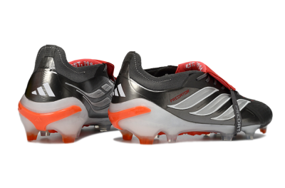 Adidas Predator 26 Elite Fold-Over Tongue FG Football Boots - Gray/Electric Orange/Metallic Silver