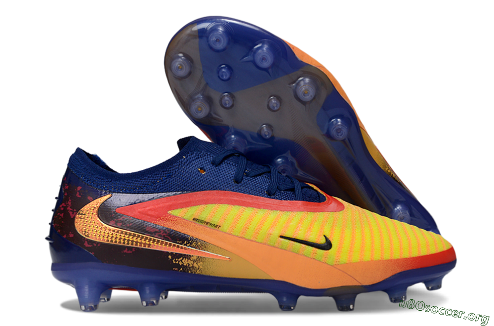 Nike Phantom 6 Low Elite AG Football Boots - Yellow/Navy Blue/Fiery Red 2