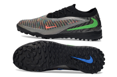 Nike Phantom 6 Low Elite TF Football Shoes - Black/Vibrant Green/Coral Red
