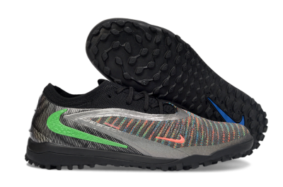 Nike Phantom 6 Low Elite TF Football Shoes - Black/Vibrant Green/Coral Red