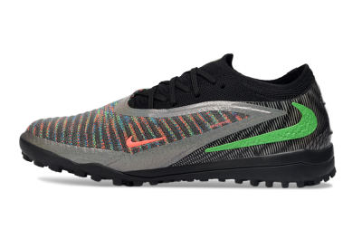 Nike Phantom 6 Low Elite TF Football Shoes - Black/Vibrant Green/Coral Red