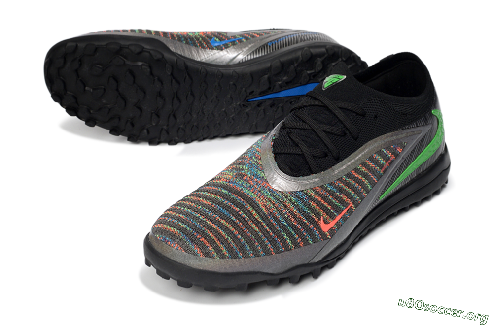 Nike Phantom 6 Low Elite TF Football Shoes - Black/Vibrant Green/Coral Red 0