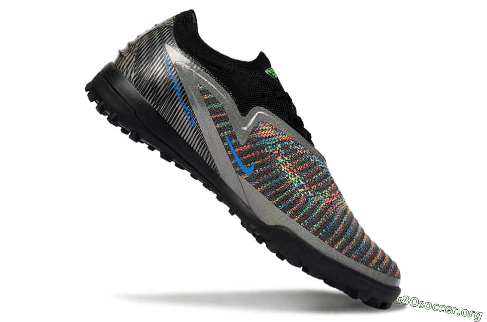 Nike Phantom 6 Low Elite TF Football Shoes - Black/Vibrant Green/Coral Red 4