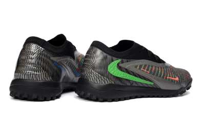 Nike Phantom 6 Low Elite TF Football Shoes - Black/Vibrant Green/Coral Red