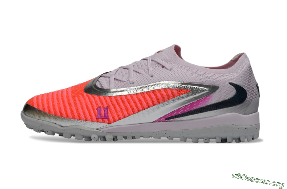 Nike Phantom 6 Low Elite TF Football Shoes - Pink/Flamingo Pink/Steel Gray 3