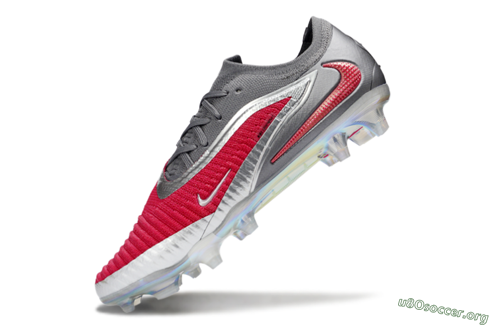 Nike Phantom 6 Low Elite FG Football Boots - Red/Crimson Red/Steel Grey 6