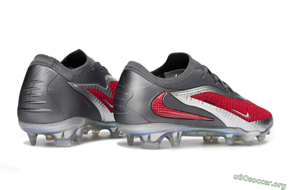 Nike Phantom 6 Low Elite FG Football Boots - Red/Crimson Red/Steel Grey 7