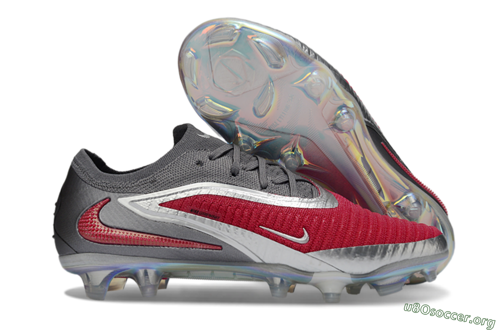 Nike Phantom 6 Low Elite FG Football Boots - Red/Crimson Red/Steel Grey 2