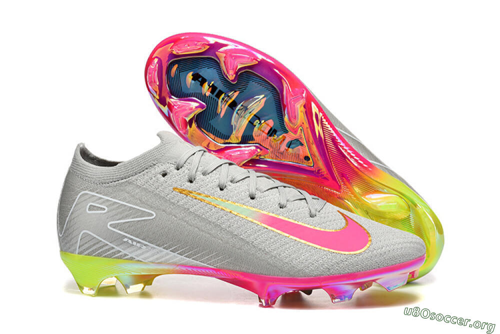 Nike Air Zoom Mercurial Vapor 16 Elite FG Football Boots - Gray/Neon Pink/Neon Green 2