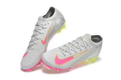 Nike Air Zoom Mercurial Vapor 16 Elite FG Football Boots - Gray/Neon Pink/Neon Green