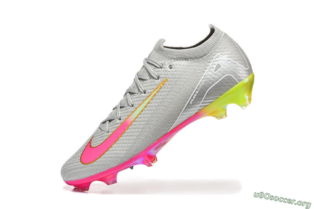 Nike Air Zoom Mercurial Vapor 16 Elite FG Football Boots - Gray/Neon Pink/Neon Green 8