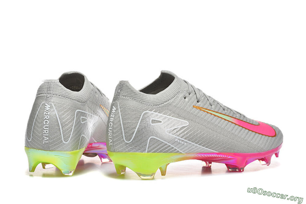 Nike Air Zoom Mercurial Vapor 16 Elite FG Football Boots - Gray/Neon Pink/Neon Green 9