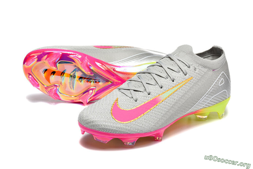 Nike Air Zoom Mercurial Vapor 16 Elite FG Football Boots - Gray/Neon Pink/Neon Green 0