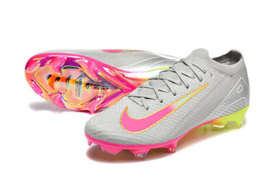 Nike Air Zoom Mercurial Vapor 16 Elite FG Football Boots - Gray/Neon Pink/Neon Green