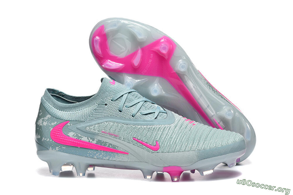 Nike Phantom 6 Low Elite FG Football Boots - Aqua/Bright Pink/Soft Gray 2