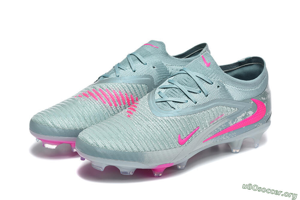 Nike Phantom 6 Low Elite FG Football Boots - Aqua/Bright Pink/Soft Gray 5