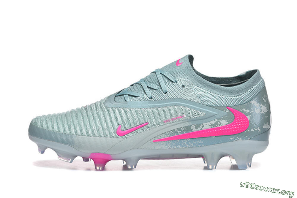 Nike Phantom 6 Low Elite FG Football Boots - Aqua/Bright Pink/Soft Gray 3