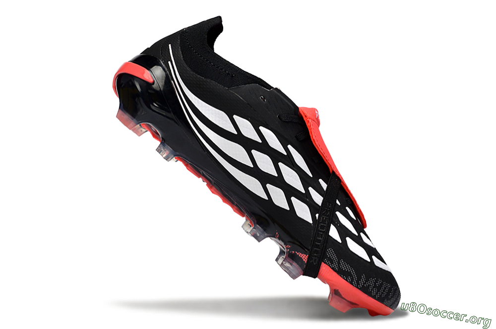 Adidas Predator 26 Elite Fold-Over Tongue FG Football Boots - Black/Fiery Red/Steel Silver 4