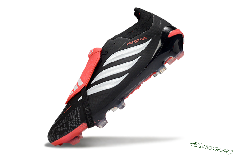 Adidas Predator 26 Elite Fold-Over Tongue FG Football Boots - Black/Fiery Red/Steel Silver 5