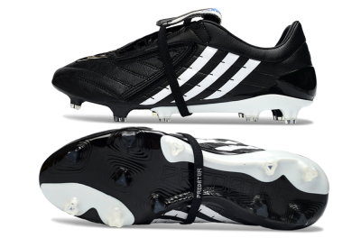 Adidas Predator Accelerator Elite Fold-Over Tongue FG Football Boots - Black/Classic Black/White Strike