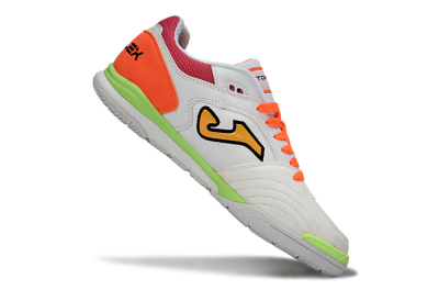 Joma Top Flex IC Football Shoes - White/Neon Green/Hot Pink