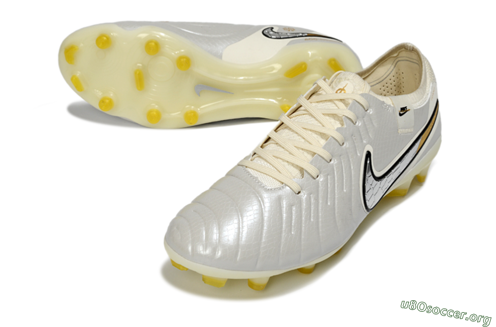 Nike Tiempo Legend 10 Elite FG Football Boots - White/Ivory Mist/Black Gold 0