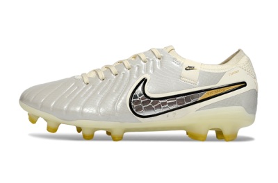 Nike Tiempo Legend 10 Elite FG Football Boots - White/Ivory Mist/Black Gold