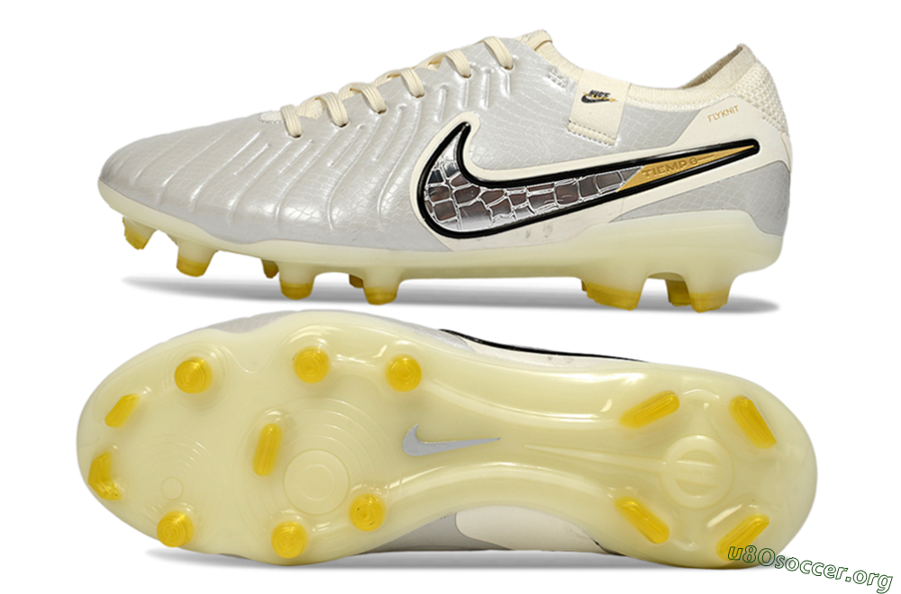 Nike Tiempo Legend 10 Elite FG Football Boots - White/Ivory Mist/Black Gold 1
