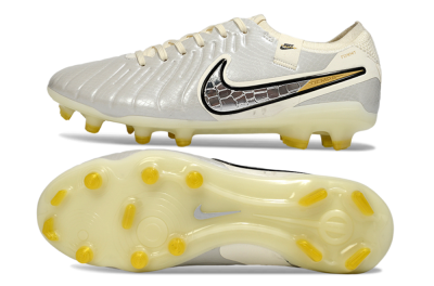 Nike Tiempo Legend 10 Elite FG Football Boots - White/Ivory Mist/Black Gold