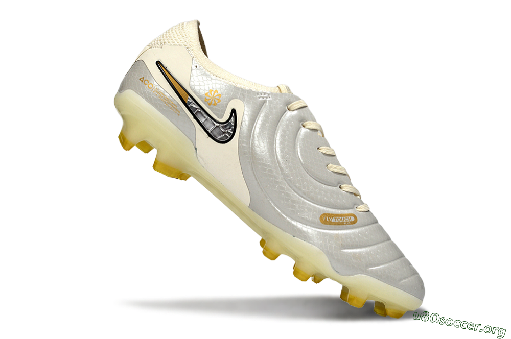 Nike Tiempo Legend 10 Elite FG Football Boots - White/Ivory Mist/Black Gold 4