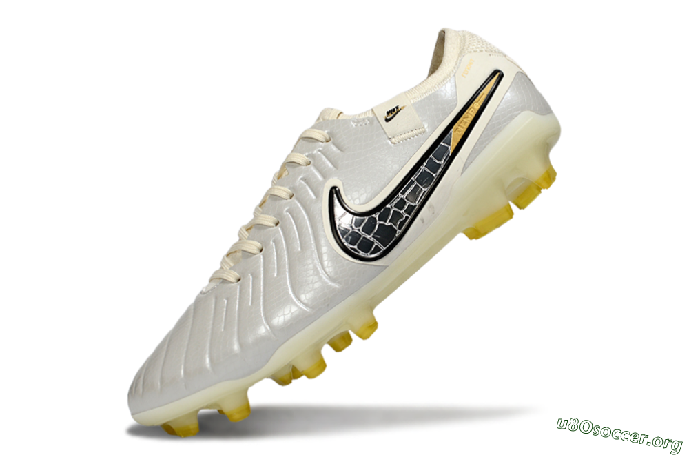 Nike Tiempo Legend 10 Elite FG Football Boots - White/Ivory Mist/Black Gold 5