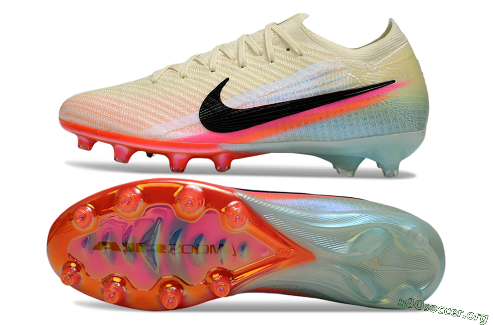 Nike Air Zoom Mercurial Vapor 16 Elite AG Football Boots - Cream/Iridescent Orange/Turquoise Blue 1