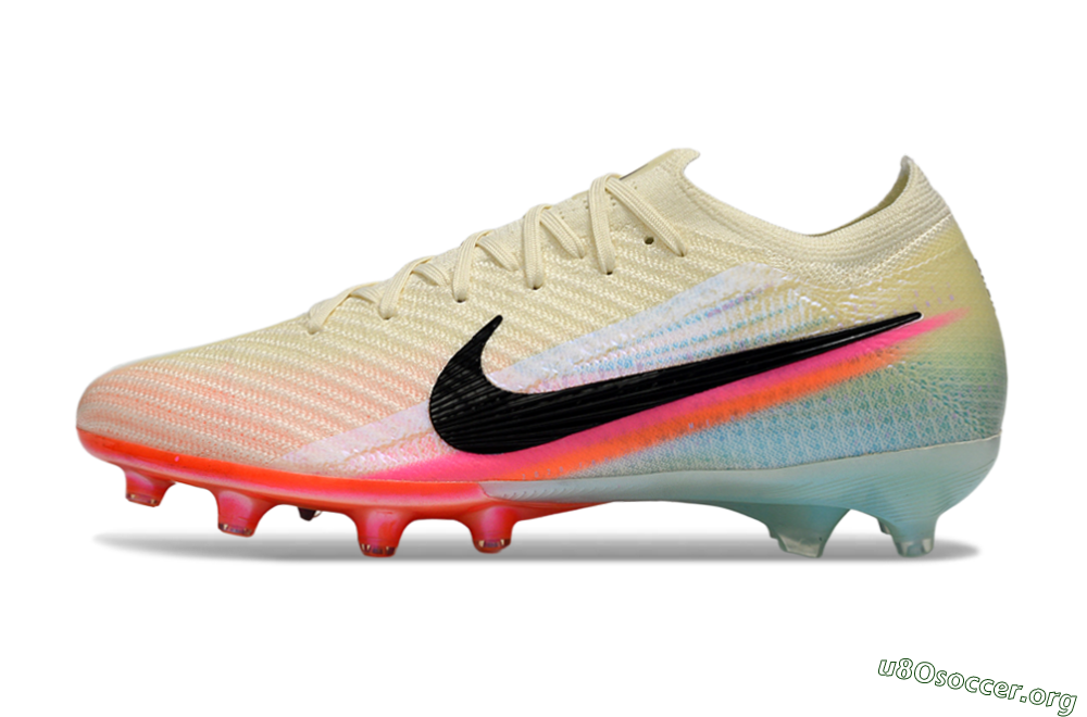 Nike Air Zoom Mercurial Vapor 16 Elite AG Football Boots - Cream/Iridescent Orange/Turquoise Blue 3
