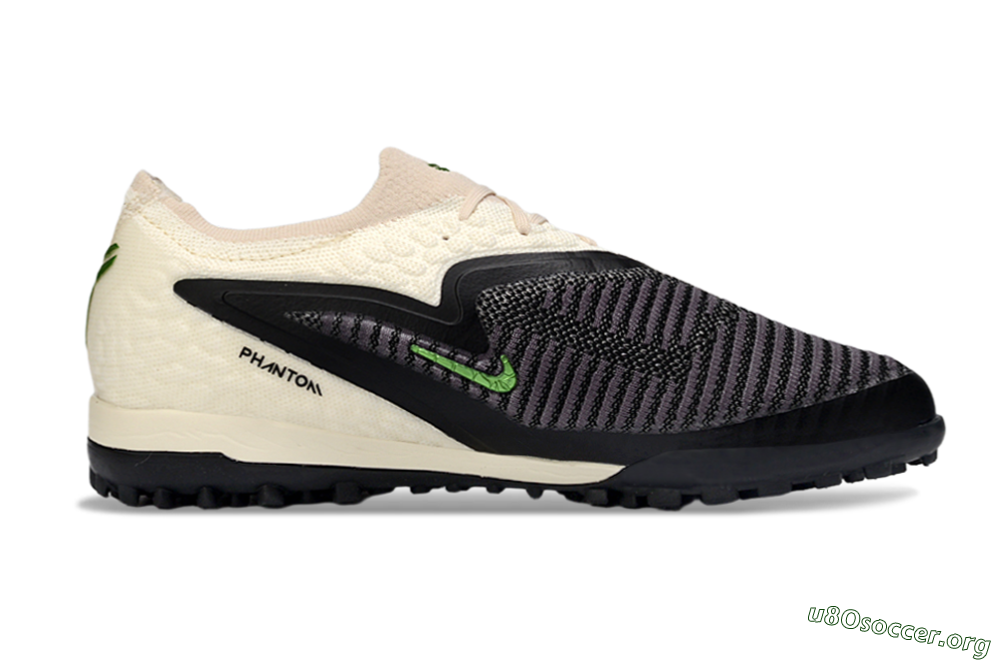 Nike Phantom 6 Low Elite TF Football Shoes - Black/Neon Green/Beige 6