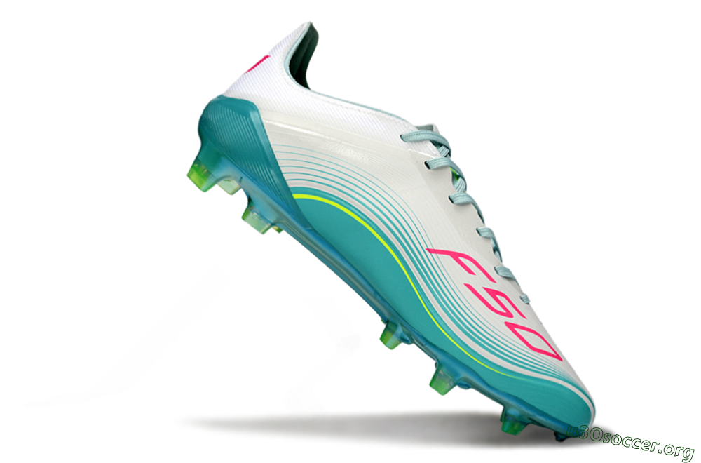 Messi x Adidas F50 Elite FG Football Boots - Aqua/Neon Pink/Soft Yellow 4