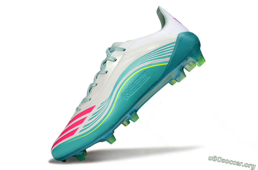 Messi x Adidas F50 Elite FG Football Boots - Aqua/Neon Pink/Soft Yellow 5