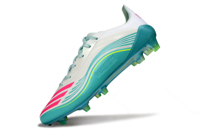 Messi x Adidas F50 Elite FG Football Boots - Aqua/Neon Pink/Soft Yellow