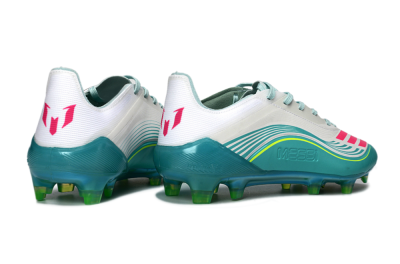 Messi x Adidas F50 Elite FG Football Boots - Aqua/Neon Pink/Soft Yellow