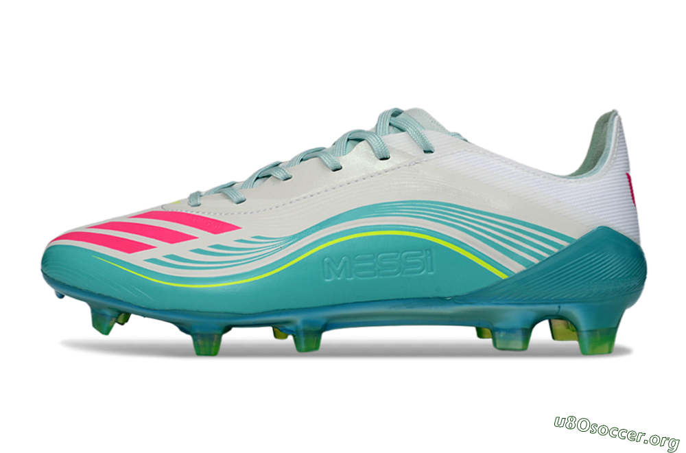 Messi x Adidas F50 Elite FG Football Boots - Aqua/Neon Pink/Soft Yellow 3