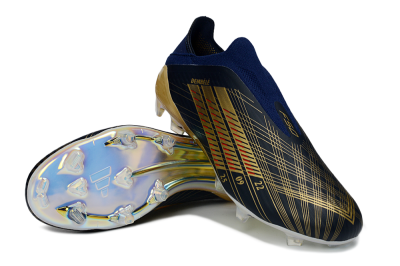 Adidas F50 Elite Laceless FG Football Boots - Navy/Gold Metallic/Dazzling Rainbow