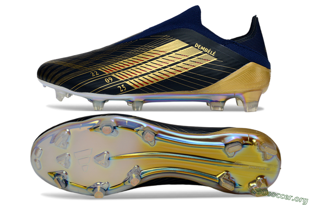 Adidas F50 Elite Laceless FG Football Boots - Navy/Gold Metallic/Dazzling Rainbow 1