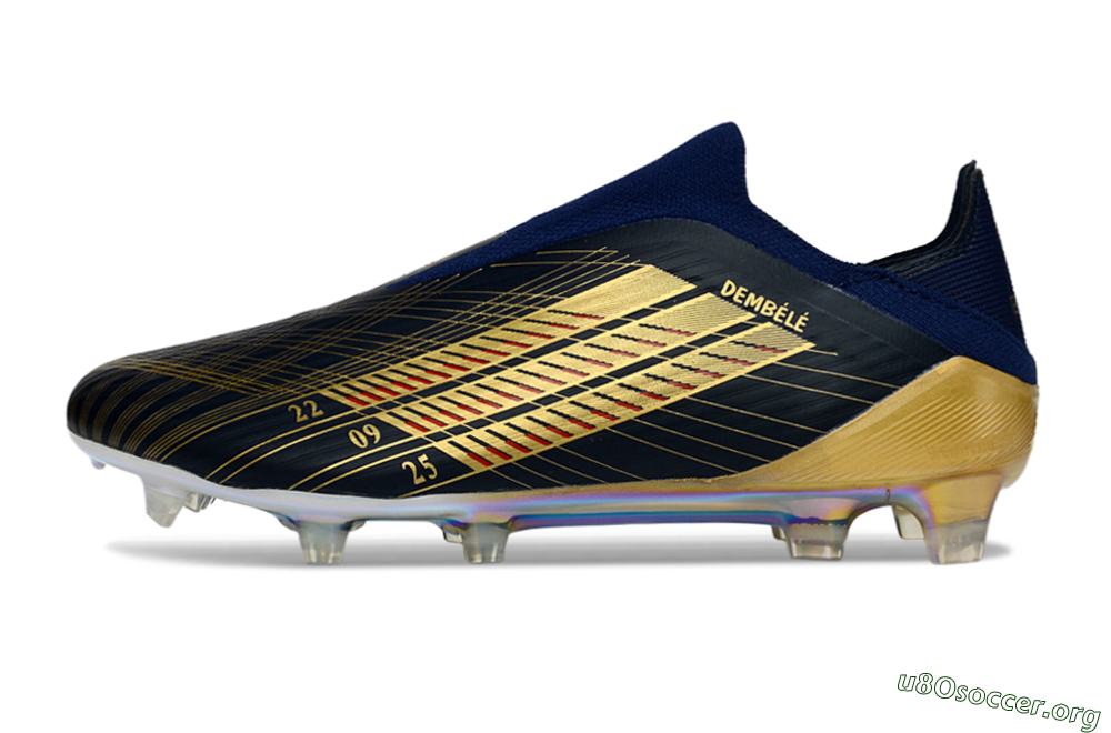 Adidas F50 Elite Laceless FG Football Boots - Navy/Gold Metallic/Dazzling Rainbow 3