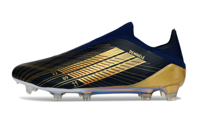 Adidas F50 Elite Laceless FG Football Boots - Navy/Gold Metallic/Dazzling Rainbow
