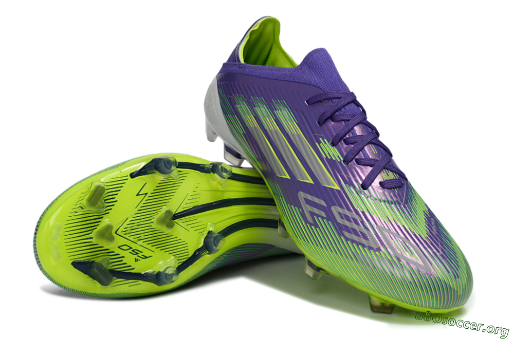 Adidas F50 Elite FG Football Boots - Purple/Lime Green/Electric Purple 4
