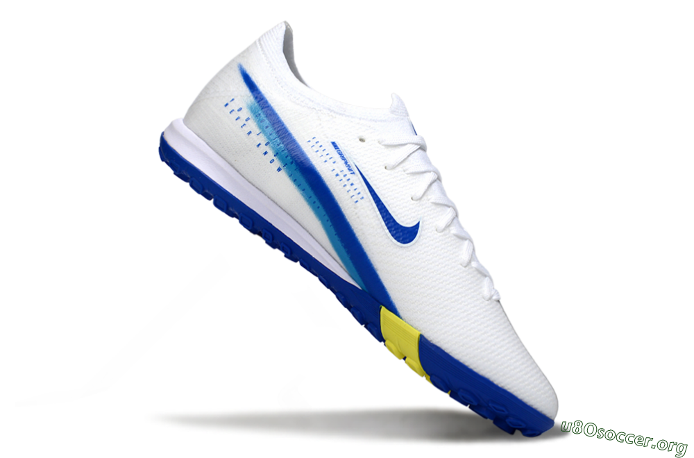 Nike Air Zoom Mercurial Vapor 16 Elite TF Football Shoes - White/Royal Blue/Lemon Yellow 4