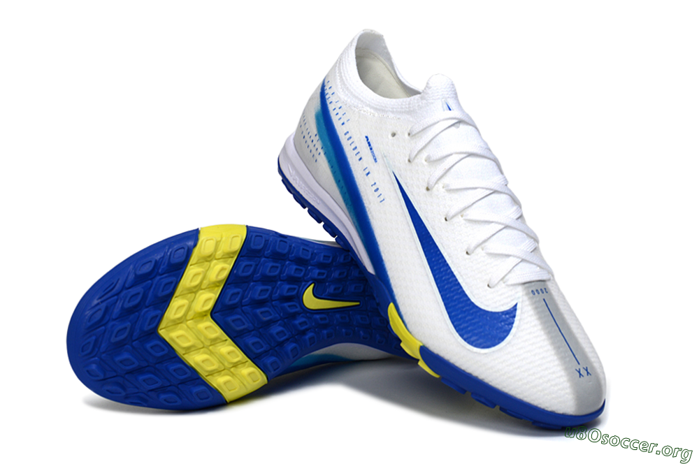 Nike Air Zoom Mercurial Vapor 16 Elite TF Football Shoes - White/Royal Blue/Lemon Yellow 0