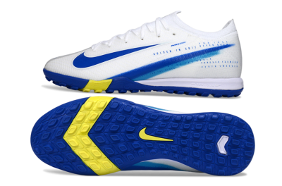 Nike Air Zoom Mercurial Vapor 16 Elite TF Football Shoes - White/Royal Blue/Lemon Yellow