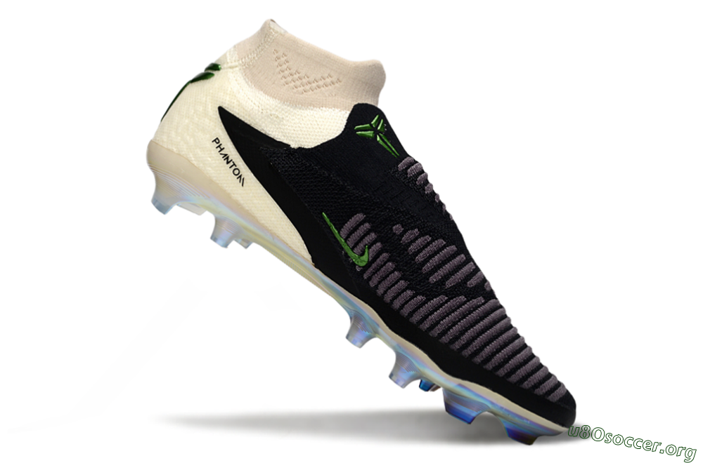 Nike Phantom 6 High Elite FG Football Boots - Black/Electric Green/Beige 4