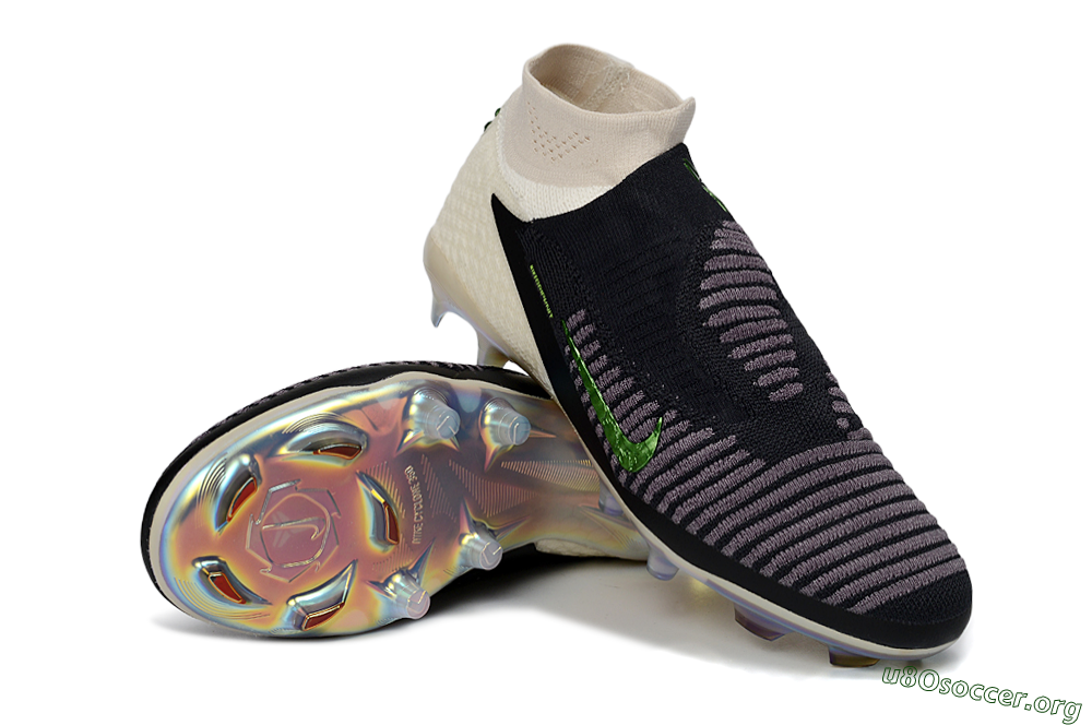 Nike Phantom 6 High Elite FG Football Boots - Black/Electric Green/Beige 0